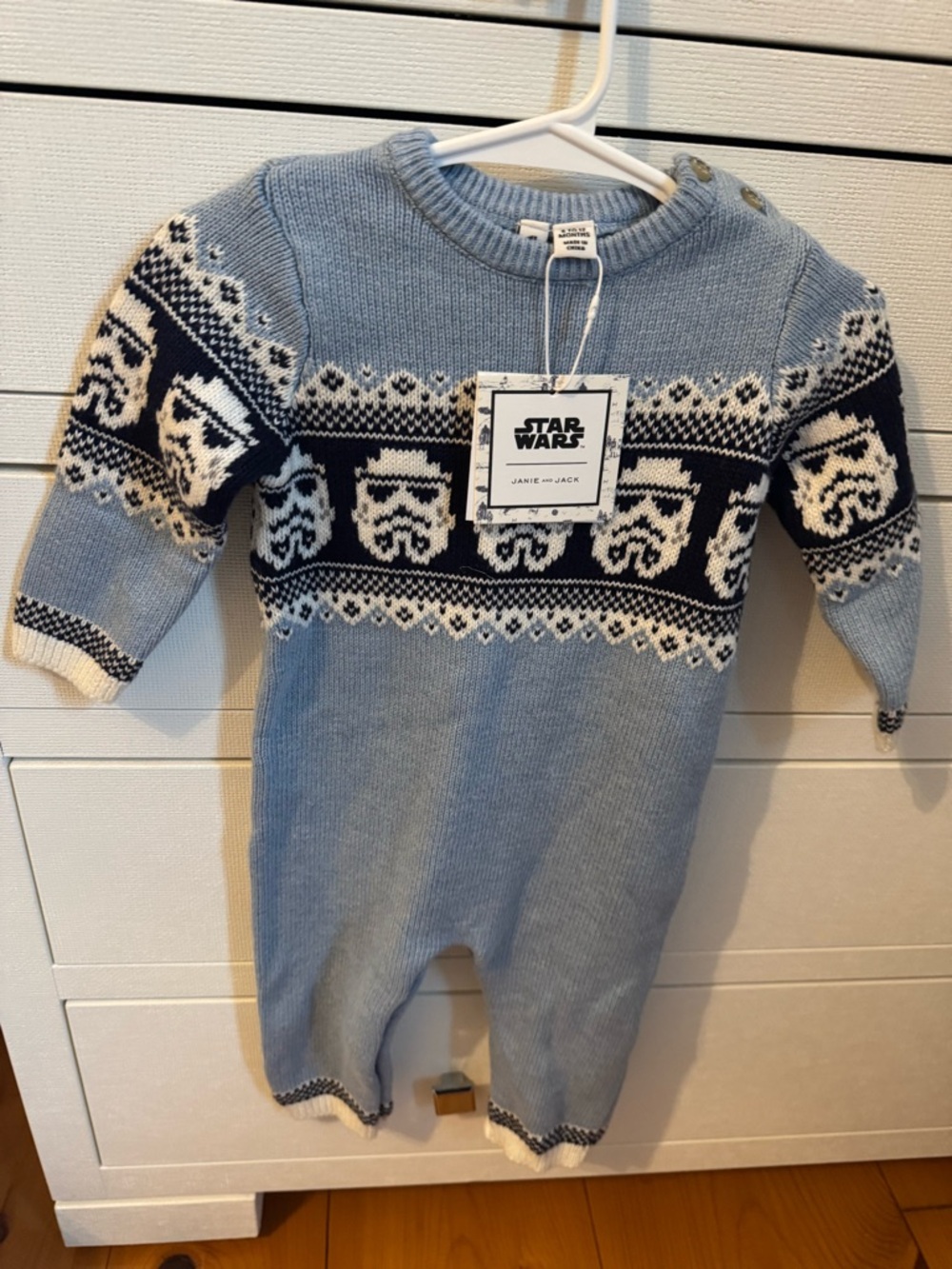 Star Wars Baby Blue Knit One-Piece Romper